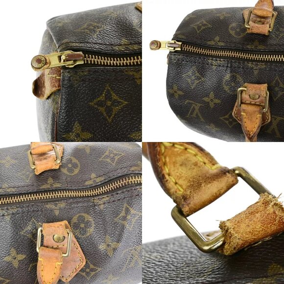 LOUIS VUITTON Speedy 30 Travel Hand Bag Monogram Leather Brown - Picture 5 of 16